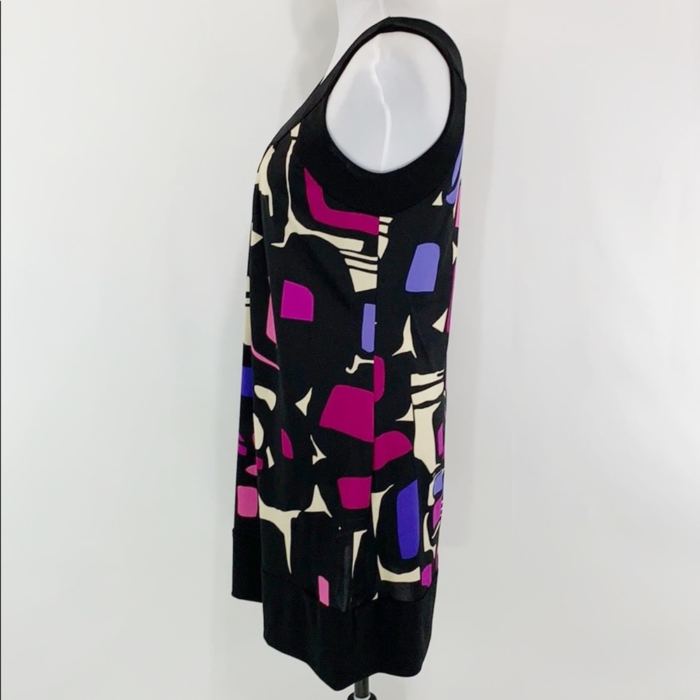 R&K Multi Color Black Based Slip On Dress, Euc - image 3